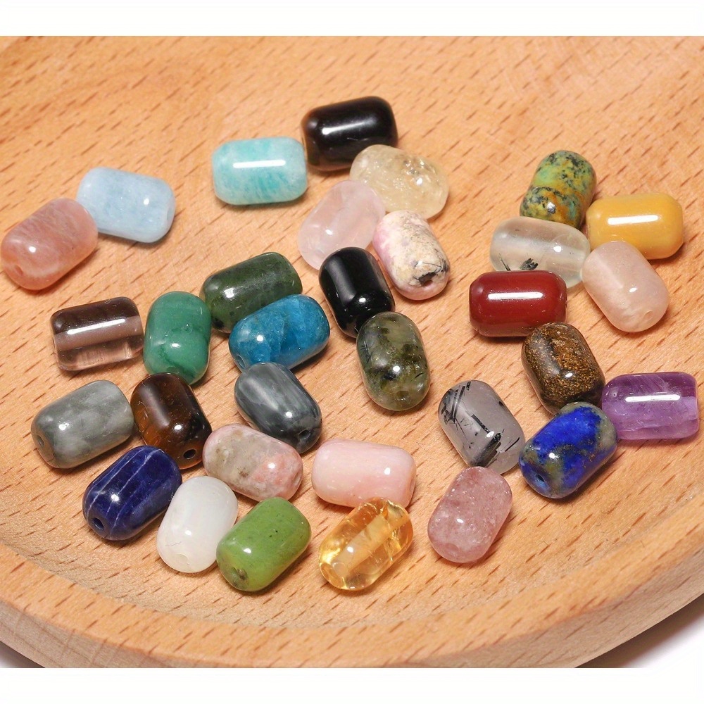 10pcs Small Bucket Shaped Stone Beads for DIY Crafting